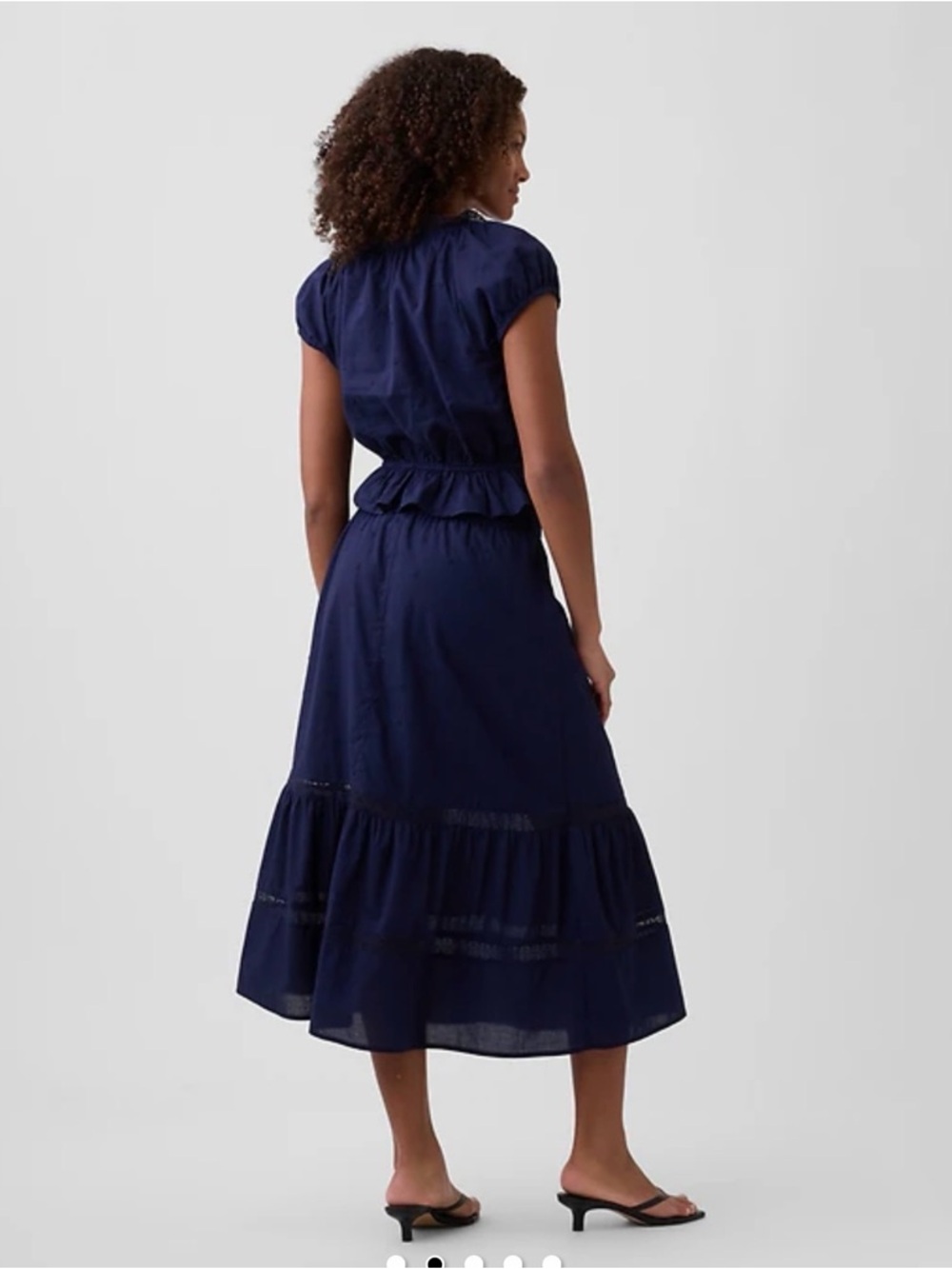 Navy Relaxed Tiered Maxi Skirt - Picture 3 of 5
